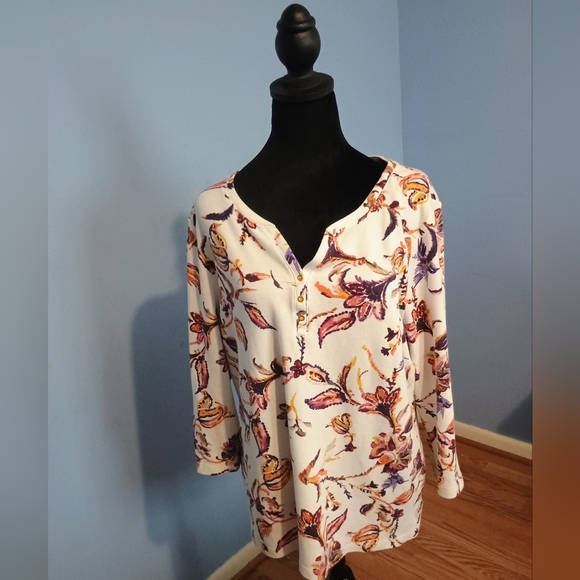 Karen Scott Tops - 🧡🤍💜 NWOT Womens Karen Scott XL Top Artsy Abstract Office Classy Dinner